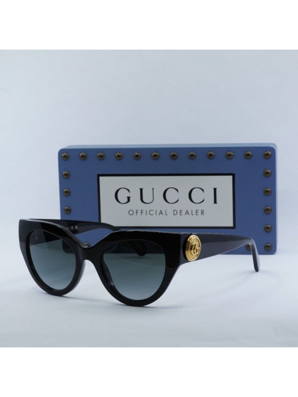 Gucci GG1408S 001 Cat Eye Women Sunglasses - Black / Grey